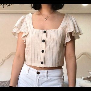 NWOT Zara Trf button up striped top